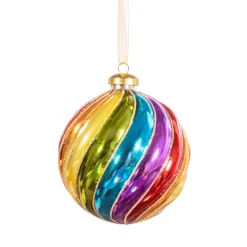 Hot Sass and Belle Spiral Rainbow Bauble