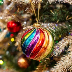 Hot Sass and Belle Spiral Rainbow Bauble