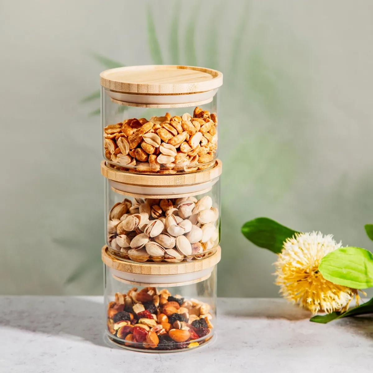 Best Sass and Belle Stacking Glass Storage Jars - Set of 3