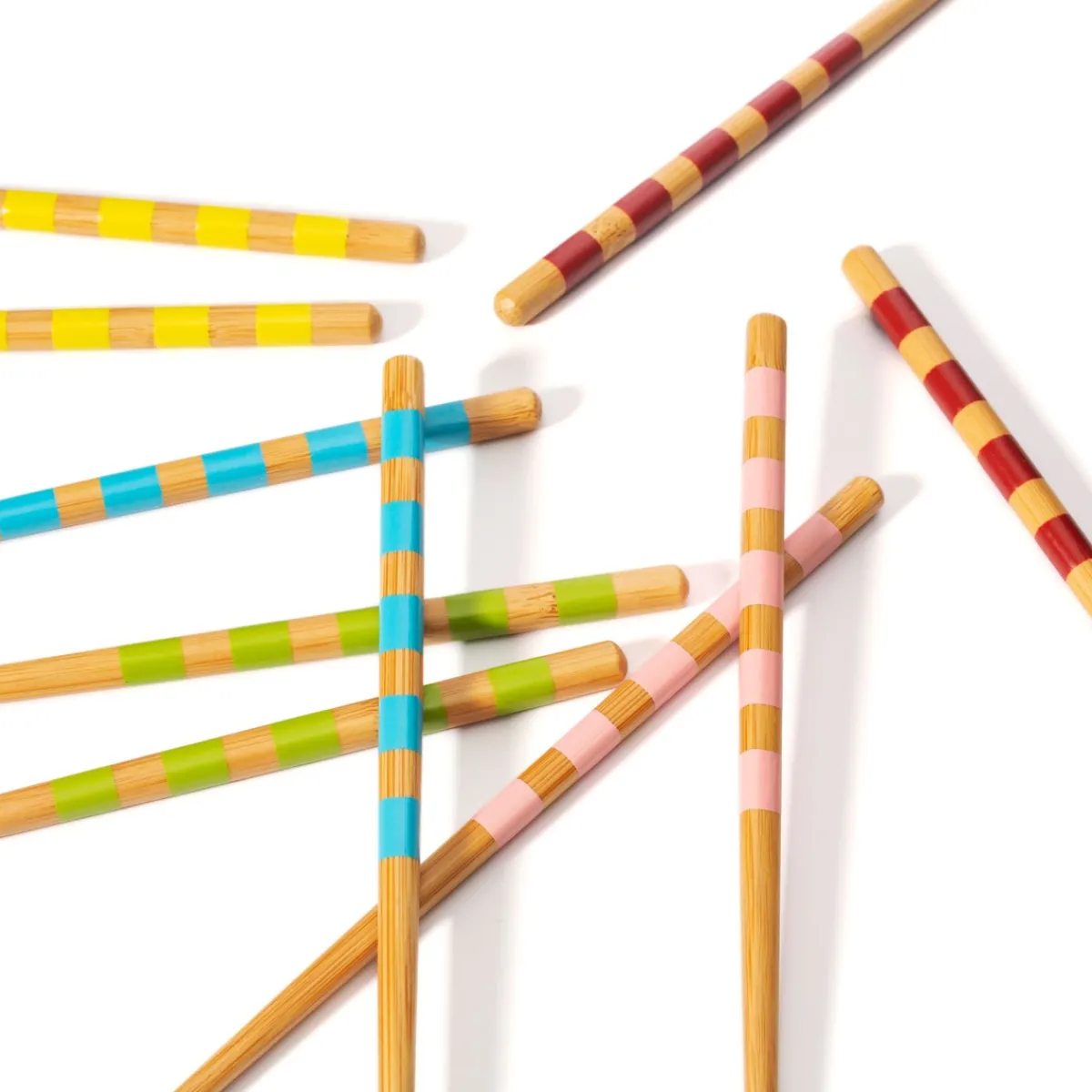 Hot Sass and Belle Striped Bamboo Chopsticks - Set of 5
