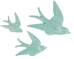 Outlet Sass and Belle Swallow Wall Decorations Duck Egg - Set of 3