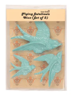 Outlet Sass and Belle Swallow Wall Decorations Duck Egg - Set of 3