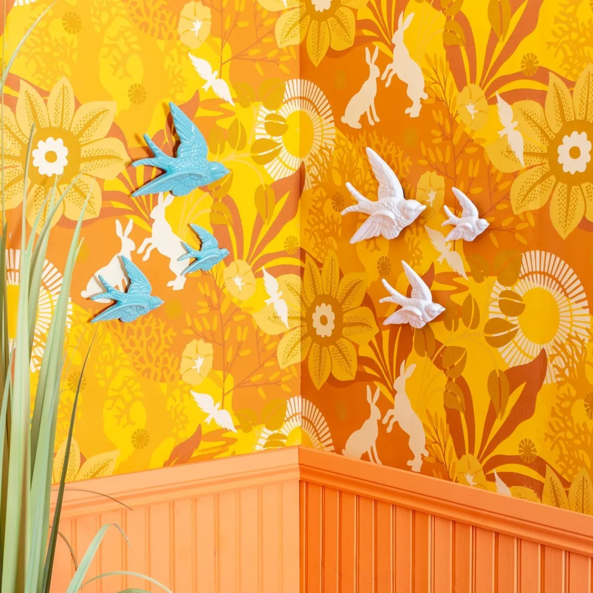 Outlet Sass and Belle Swallow Wall Decorations Duck Egg - Set of 3