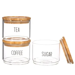 Hot Sass and Belle Tea, Coffee, Sugar Stacking Jars - Set of 3