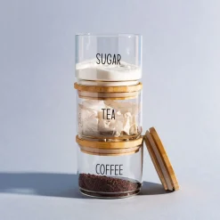 Hot Sass and Belle Tea, Coffee, Sugar Stacking Jars - Set of 3