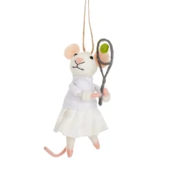 Sass and Belle Tennis Mouse Felt Hanging Decoration