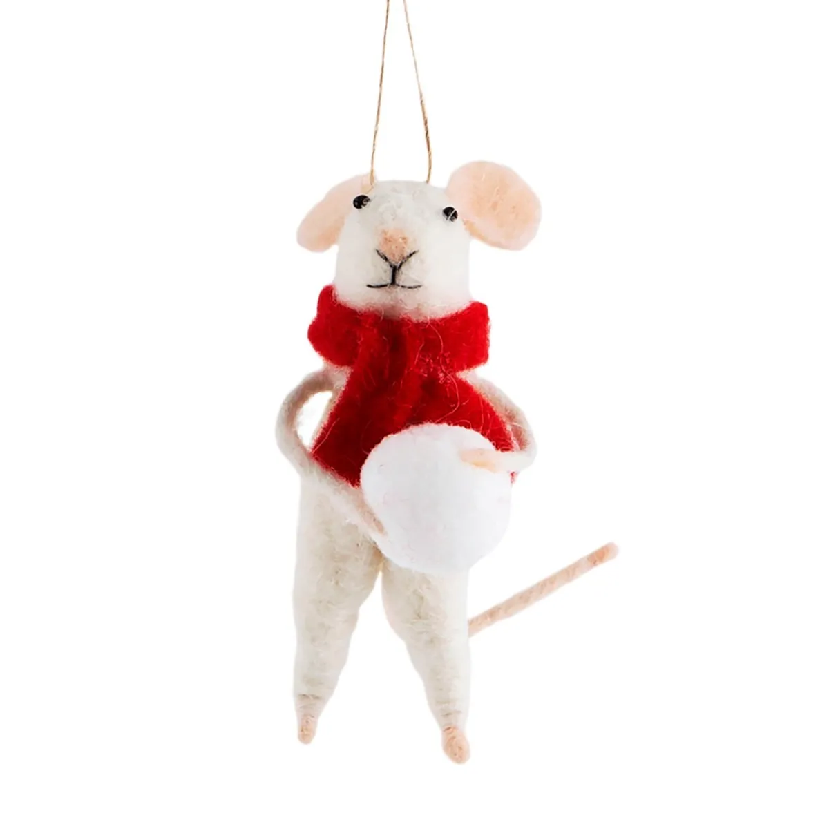 Online Sass and Belle Traditional Mouse with Snowball Hanging Decoration