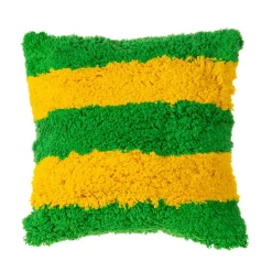 Discount Sass and Belle Tufted Stripe Cushion Cover Green and Yellow