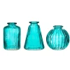 Clearance Sass and Belle Turquoise Glass Bud Vases - Set of 3