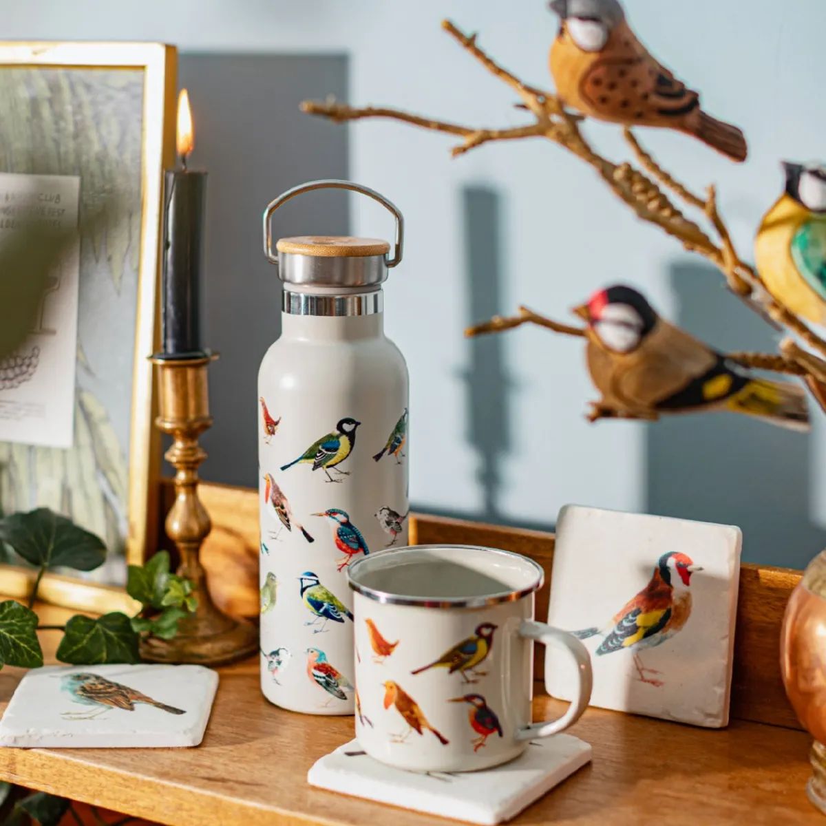 Discount Sass and Belle Vintage Birds Metal Water Bottle