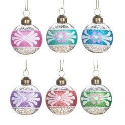 New Sass and Belle Vintage Hand Painted Baubles in a Box - Set of 6