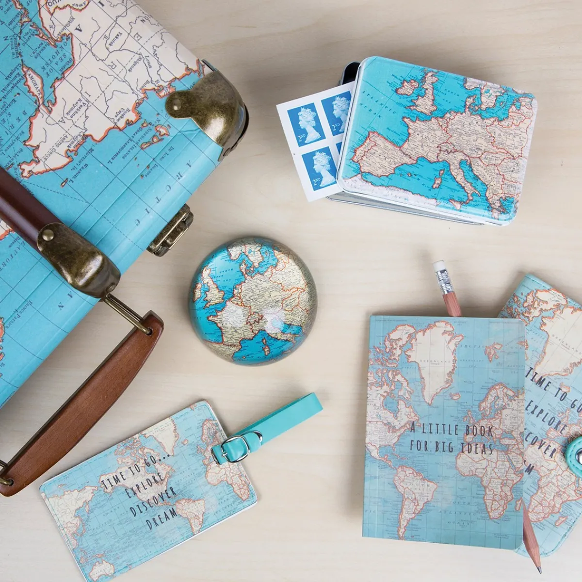 Sass and Belle Vintage Map Big Ideas Pocket Notebook