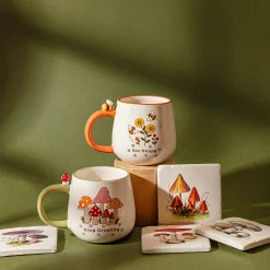 Sass and Belle Vintage Mushroom Coasters - Set of 4