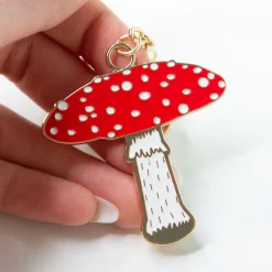 Online Sass and Belle Vintage Mushroom Enamel Keyring