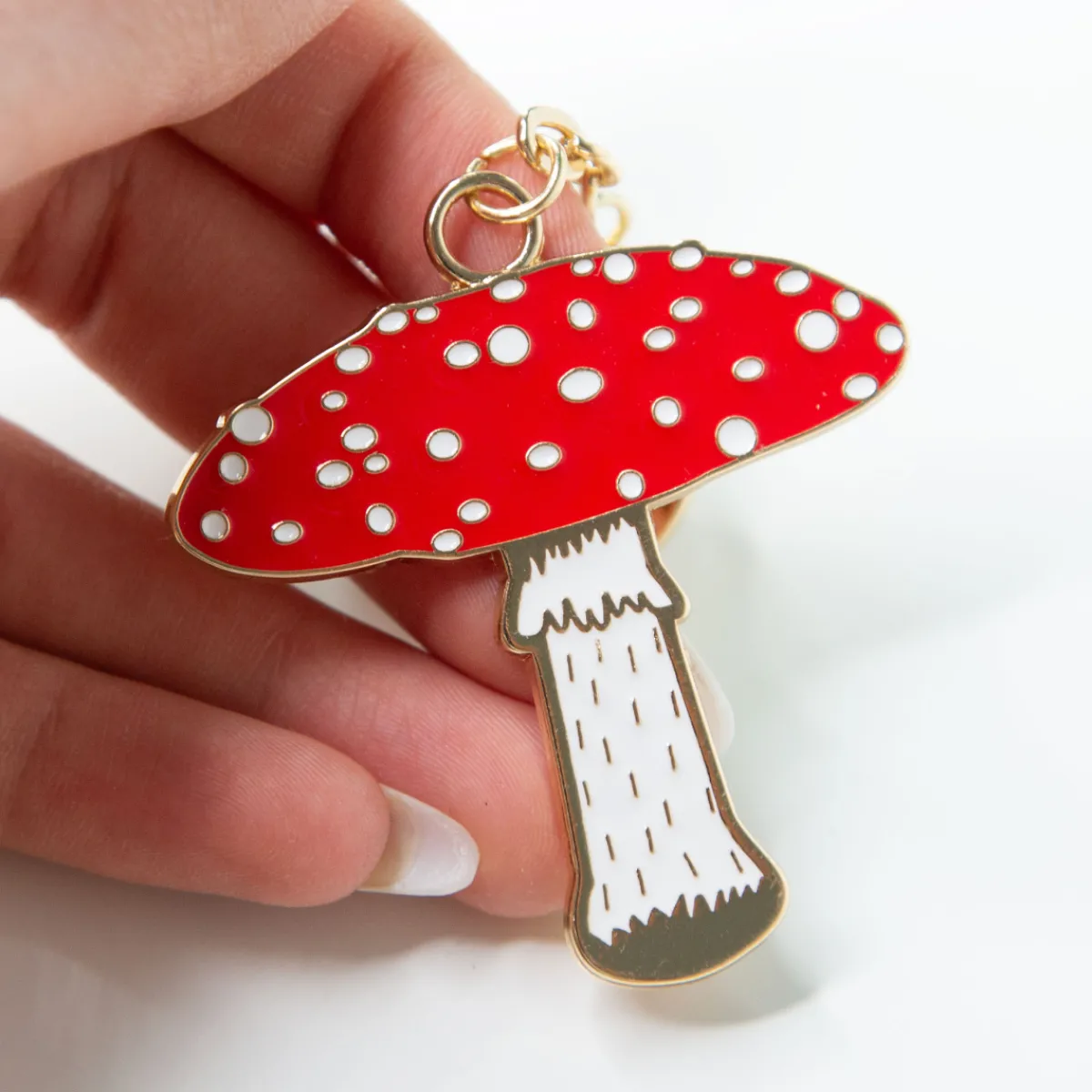 Online Sass and Belle Vintage Mushroom Enamel Keyring