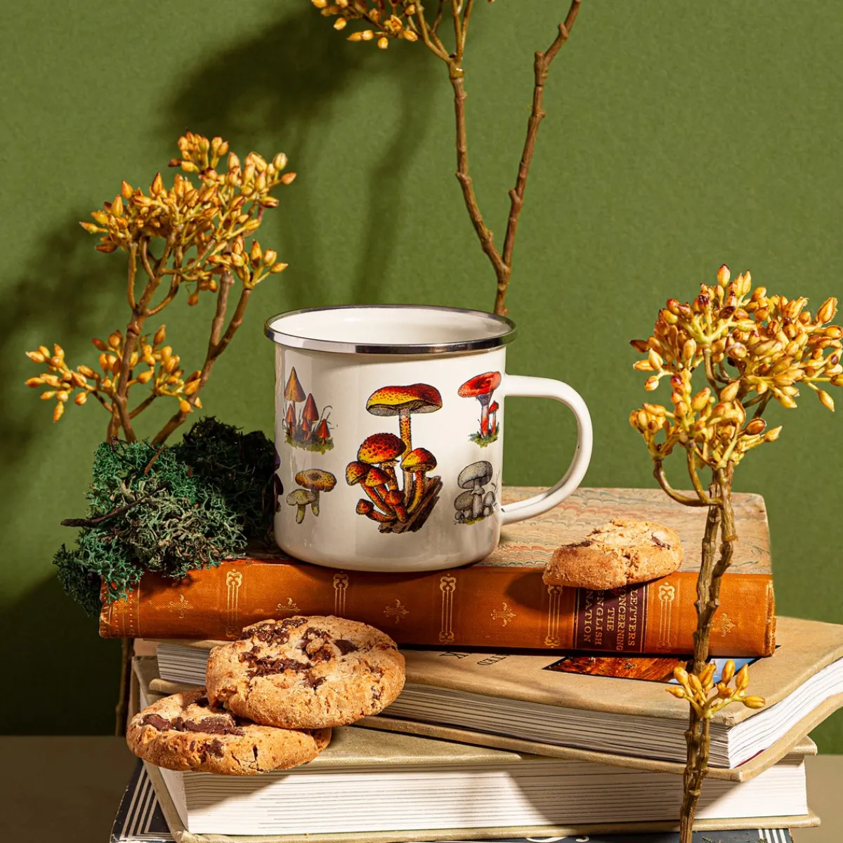Sass and Belle Vintage Mushroom Enamel Mug