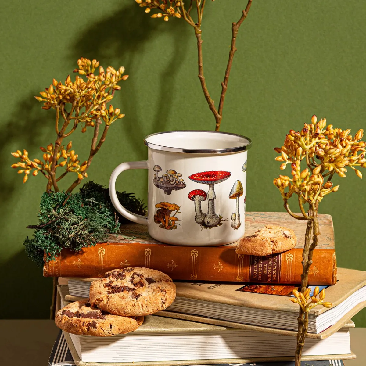Sass and Belle Vintage Mushroom Enamel Mug