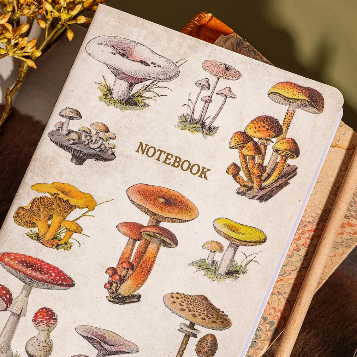 Hot Sass and Belle Vintage Mushrooms A5 Notebook