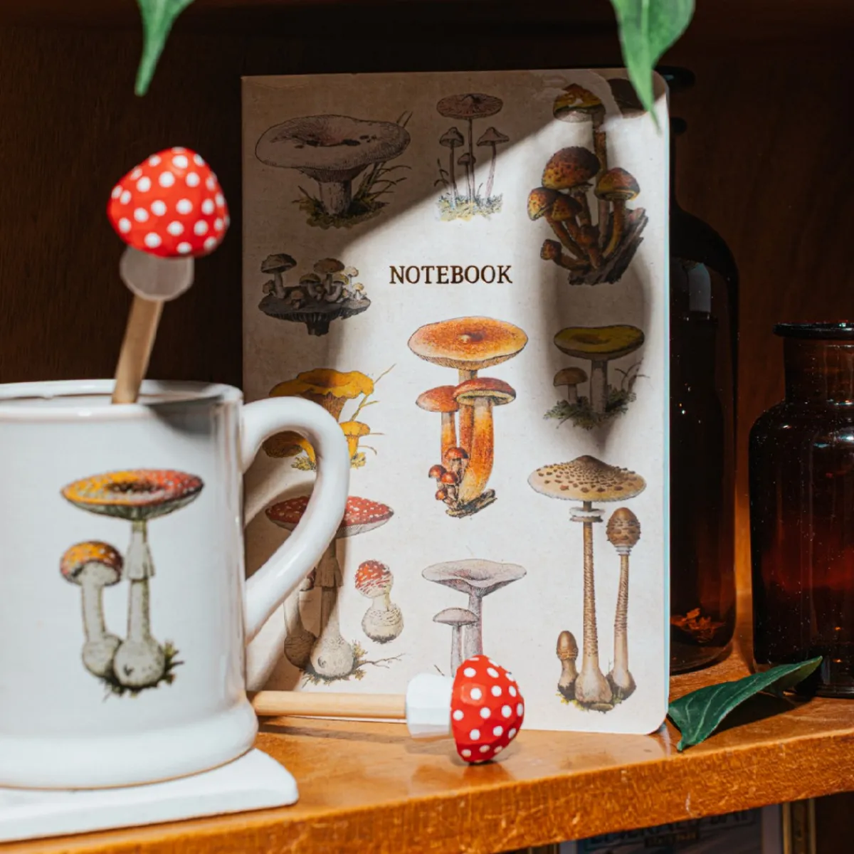 Hot Sass and Belle Vintage Mushrooms A5 Notebook