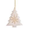 Discount Sass and Belle White & Gold Christmas Tree Wooden Decoration
