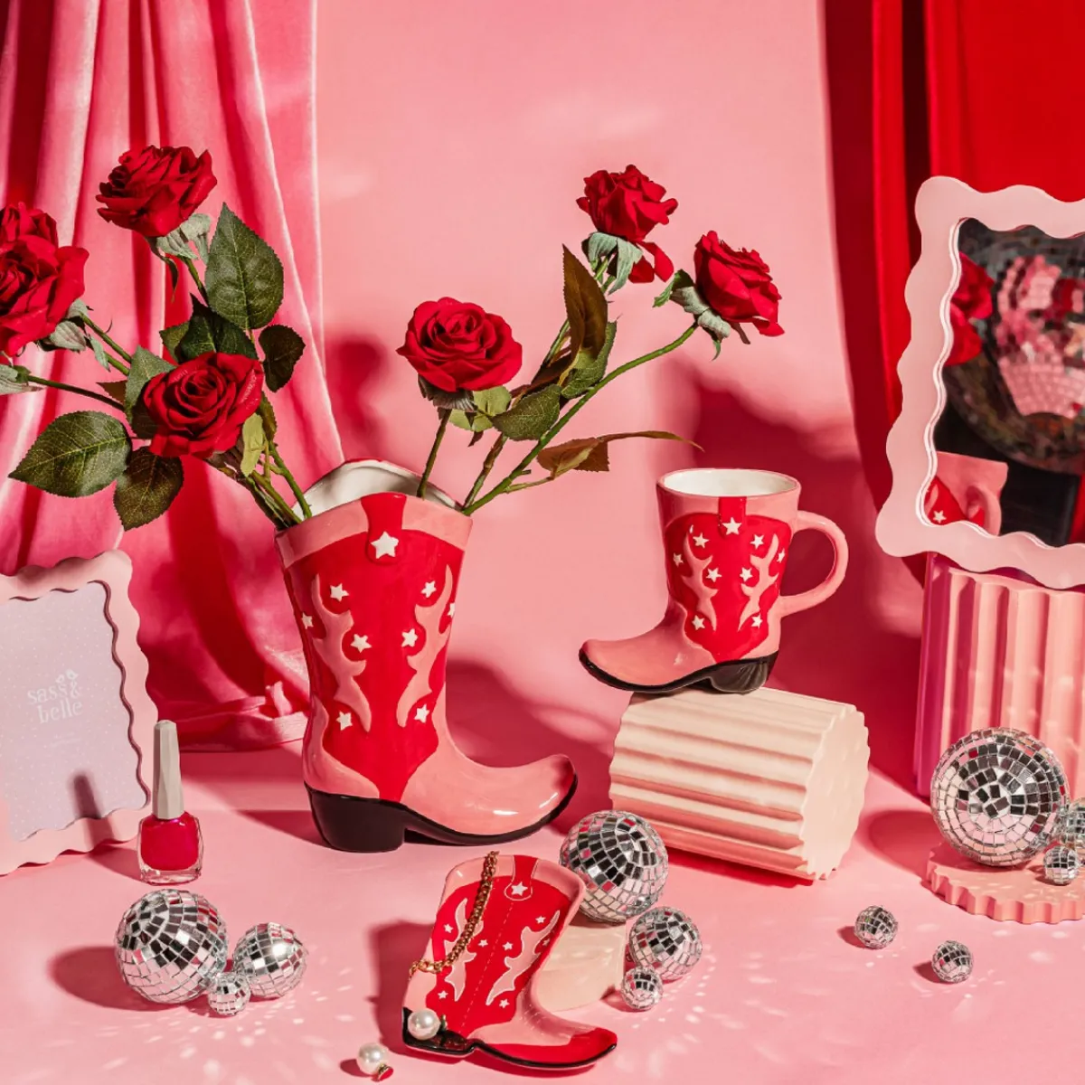 Clearance Sass and Belle Wiggle Border Frame Pink