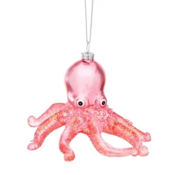 Sass and Belle Wonderland Glitter Octopus Shaped Bauble Pink