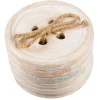 Clearance Sass and Belle Wooden Brown Button Coaster - Set of 6