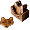Discount Sass and Belle Wooden Brown Fox Coasters - Set of 6