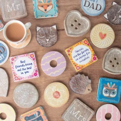 Discount Sass and Belle Wooden Brown Fox Coasters - Set of 6