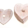 Online Sass and Belle Wooden Brown Heart Coasters - Set of 6