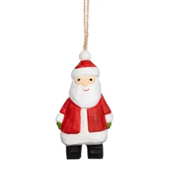 Hot Sass and Belle Wooden Santa Hanging Decoration