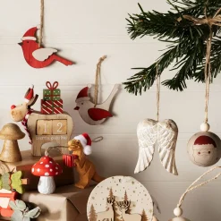 Hot Sass and Belle Wooden T Rex with Present Decoration