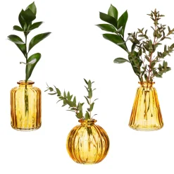 Sale Sass and Belle Yellow Glass Bud Vases - Set of 3